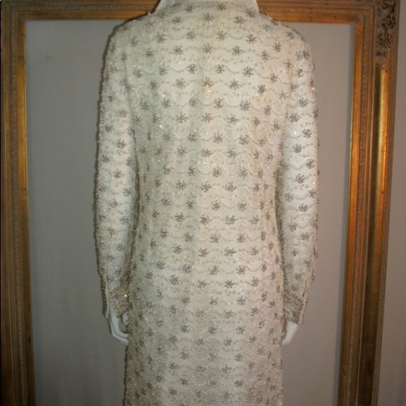 1960’s Royal Cathay White Beaded Cocktail Dress - Picture 8 of 8